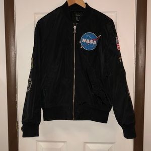 Black F21 Space Bomber Jacket